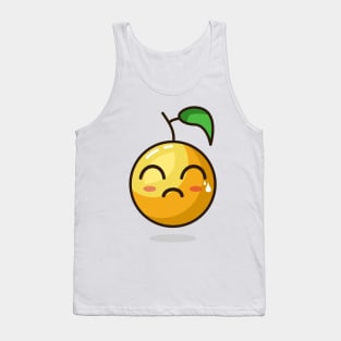 sad emoji orange react Tank Top